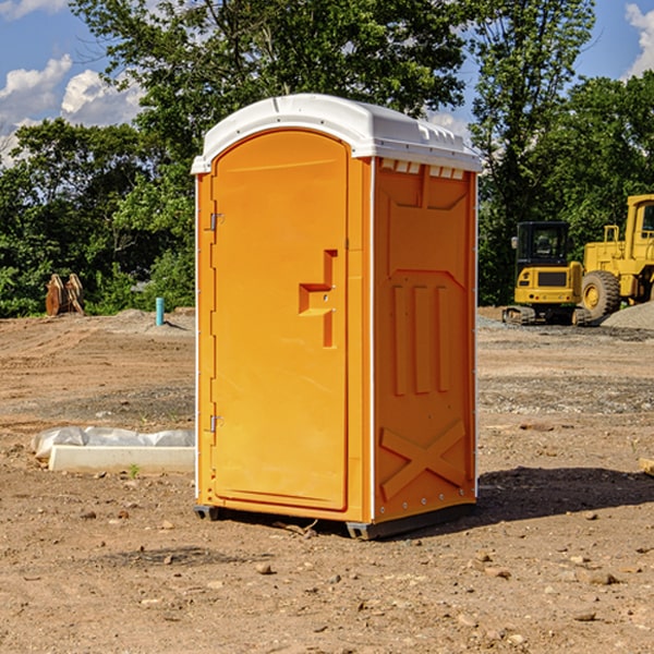 how often are the portable restrooms cleaned and serviced during a rental period in Kamrar IA